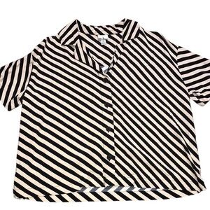 A New Day Oversized Drop Shoulder Stripe Shirt Size Medium